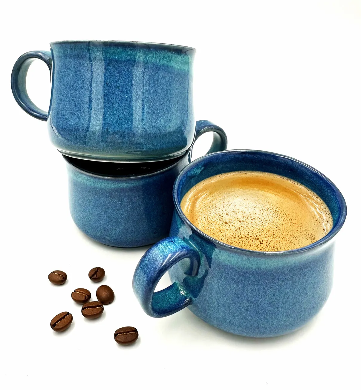 Blue ceramic cups